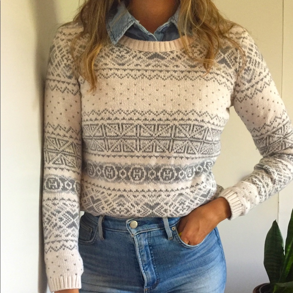TOMMY HILFIGER Christmas winter sweater white grey